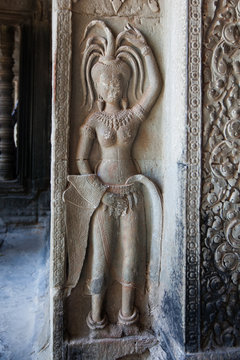 Fresco Angkor Wat/ Angkor Thom. The ancient ruins of a historic