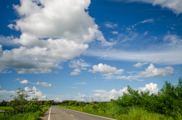 blue sky and clouds ,Green Field