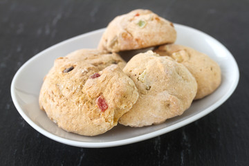 cookies with dry fruits on dish