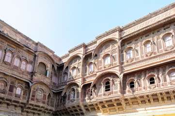 Obraz premium Different parts of Mehrangarh Fort, Rajasthan, Jodhpur, India
