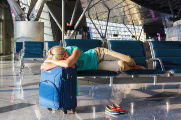 beautiful young woman at the airport