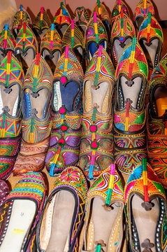 Traditional shoes of Rajasthan called Jutti for sale