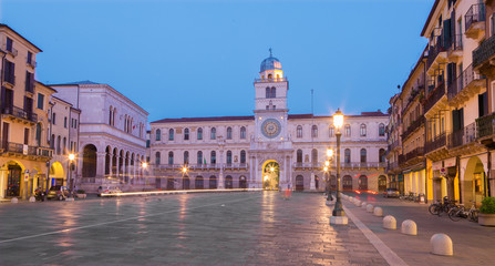 Fototapeta na wymiar Padua - Piazza dei Signori square and Torre del Orologio