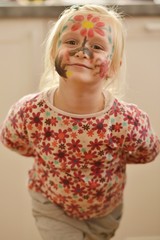 baby with facepainting