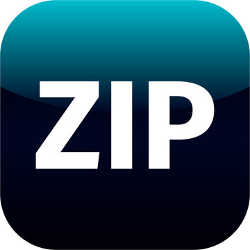 Archive zip blue icon for apps