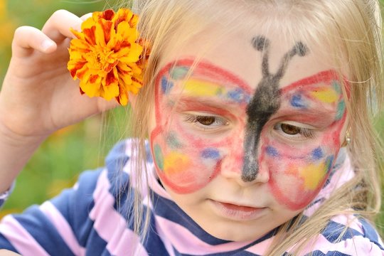 Beautiful Butterfly Face Painting