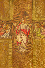 Fototapeta na wymiar Bratislava - Needelwork of Jesus Christ with angels on vestment