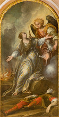 Padua - The painting of The Glory of Saint Agnese