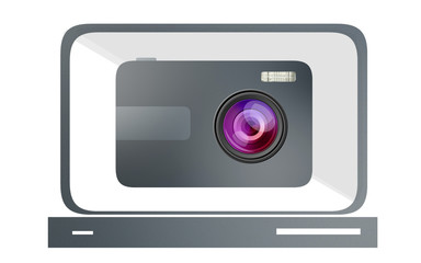 laptop and digital camera