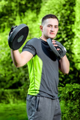 Fototapeta premium Young sportsman trainer