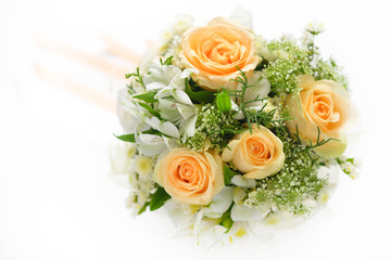 Beautiful bouquet of flowers isolated on white