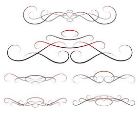 elements of design, calligraphy, vector set