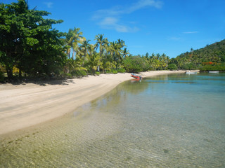 Sandy beach at Nananu-i-Ra island, Fiji