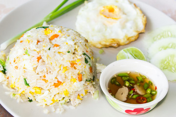 Fried rice with fried egg