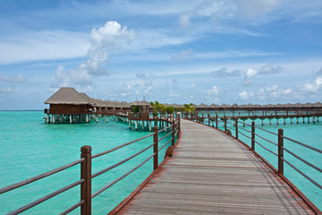 Fototapeta na wymiar water villa, maldives