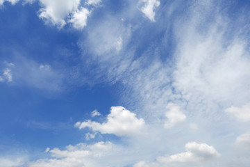 blue sky with clouds closeup