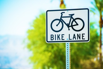 Fototapeta premium Bike Lane Street Sign