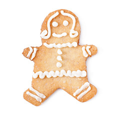 Christmas cookies - gingerbread man isolated on white background