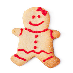 Christmas cookies - gingerbread man isolated on white background