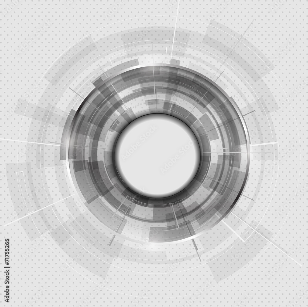 Wall mural abstract modern technology circles vector background