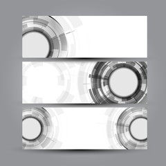 Vector vertical banners set with Abstract Modern technology