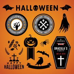 Obraz premium Set of halloween party decoration design elements