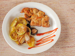 meat and vegetables on a plate