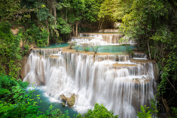 Thailand waterfall in Kanchanaburi (Huay Mae Kamin)