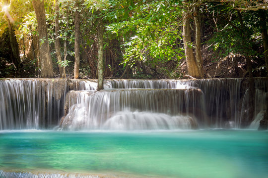 Thailand waterfall in Kanchanaburi (Huay Mae Kamin) © TuTheLens