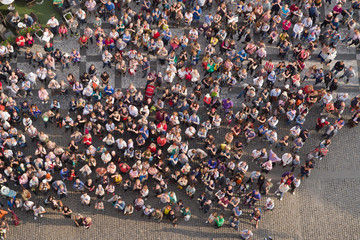 Tourists at Prague Old Town Square