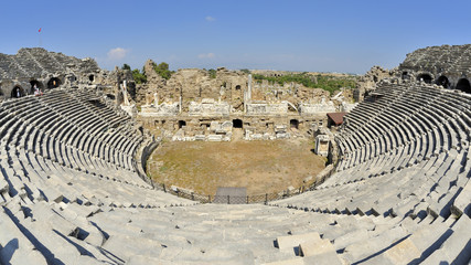 Turchia, antico teatro di  Side, costa di Antalya