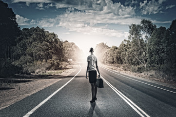 Businesswoman on road