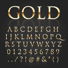 Vector shiny gold letters