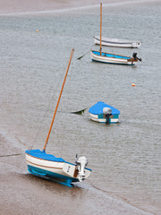 Mored sailing boats