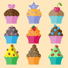 set of cupcake