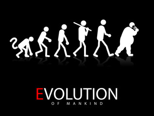 Abstract vector illustration of the evolution theory to obesity