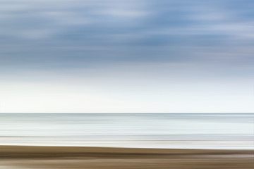 Motion blur effect landscape beach in Summer