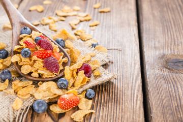 Cornflakes and different Berries