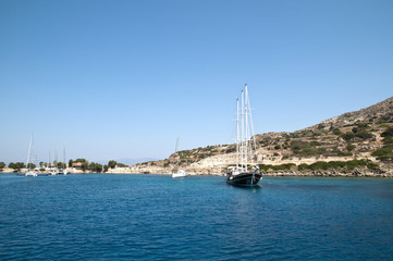 Boats in Knidos, Mugla, Turkey