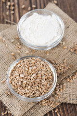 Wheat Grains with flour