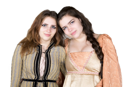 two girls dressed as princess