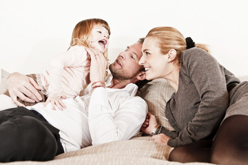 Happy Family on bed