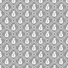 Gray and White Money Bag Repeat Pattern Background
