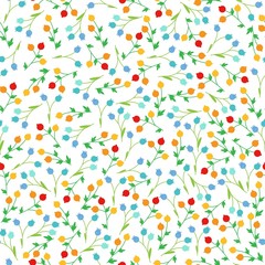 small colorful flowers seamless pattern