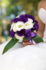 bride with a bouquet.