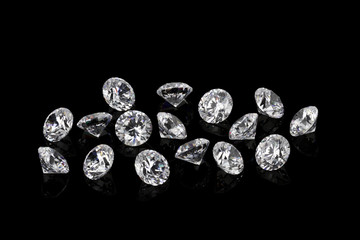 Luxury diamonds on black backgrounds