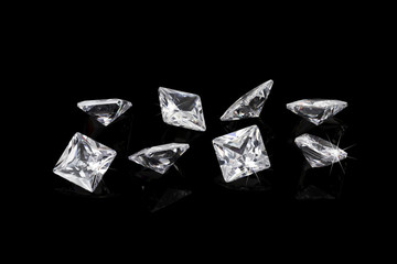 Luxury diamonds on black backgrounds