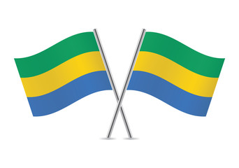Gabon flags. Vector illustration.