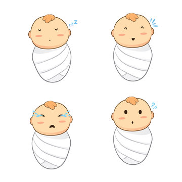 Baby mascot cartoon newborn 4 feeling