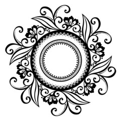 Beautiful Deco Floral Circle (Vector), Patterned frame